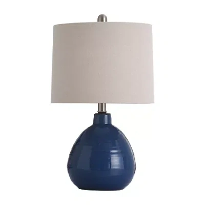 Stylecraft 12 W Sailor Navy Blue Ceramic Table Lamp