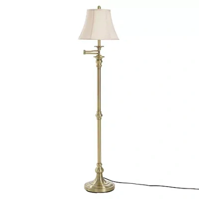 Stylecraft 14 W Antique Brass Floor Lamp In Gold