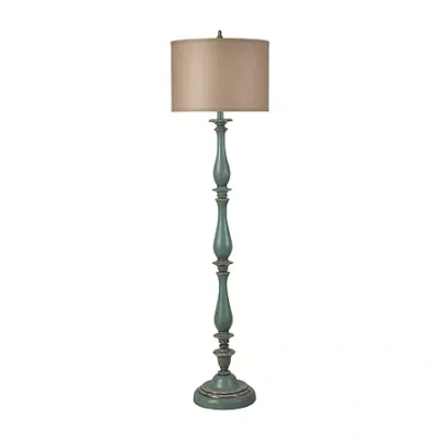 Stylecraft 16 W Distressed Blue Floor Lamp