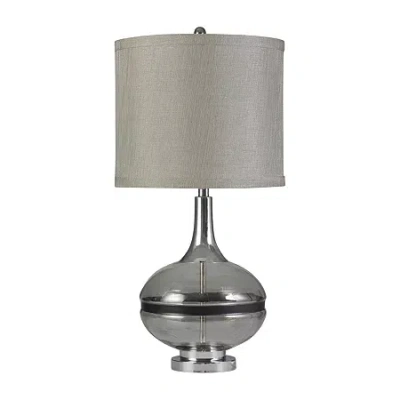 Stylecraft 16 W Elyse Smoke Glass Table Lamp In Silver