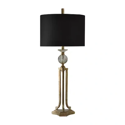Stylecraft 16 W Vintage Gold Crystal Table Lamp In Black