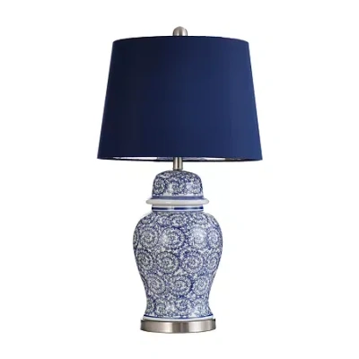 Stylecraft 17 W Blue Ivy Ceramic Table Lamp