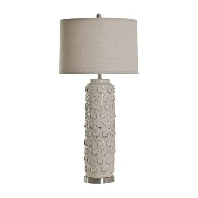 Stylecraft 18 W Bella Cream Ceramic Table Lamp In White