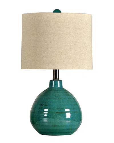 Stylecraft 21.5in Accent Turquoise Ceramic Table Lamp In Green
