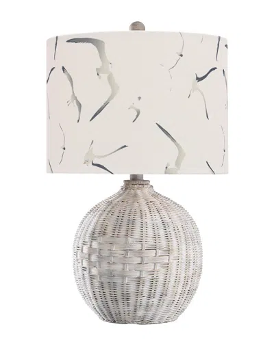 Stylecraft 21.5in White Rattan Table Lamp