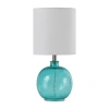 Stylecraft 9.5 W Cerulean Glass Table Lamp In Blue