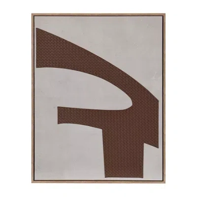 Stylecraft Abstract Leather Mixed Media Canvas Art In Brown
