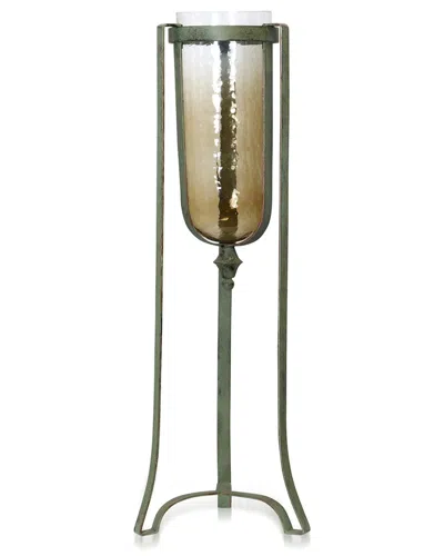 Stylecraft Asha Iron Metal And Colored Glass One Light Candle Holder