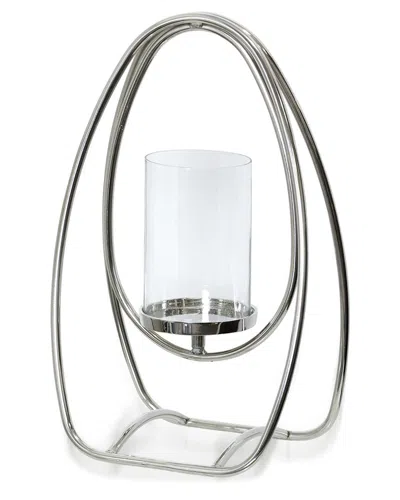 STYLECRAFT STYLECRAFT ASHA STEEL METAL AND CLEAR GLASS ONE LIGHT HURRICANE