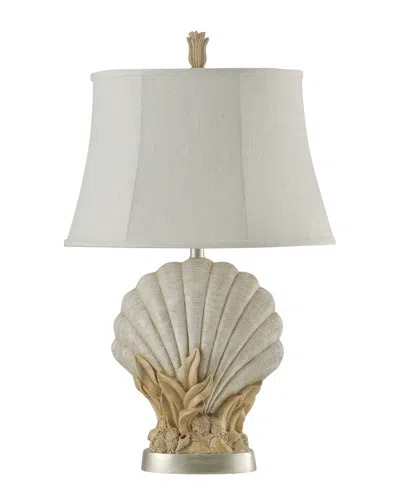 Stylecraft Avoca Beach Coastal Sheel Table Lamp In White