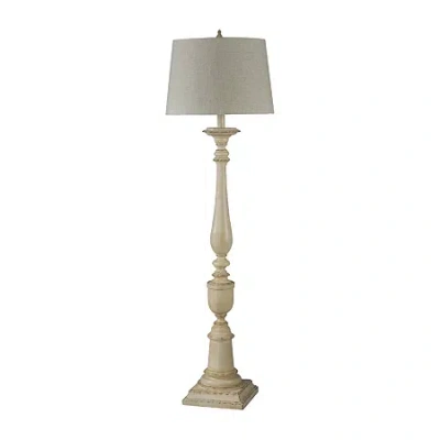 Stylecraft Bourgault Antique Beige Farmhouse Floor Lamp In White