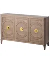 Stylecraft Brooks Three-door Straight Grain Ash Veneer Buffet Cabinet With Metal Legs