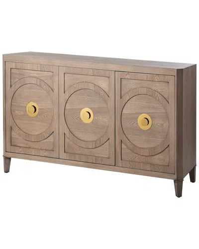 Stylecraft Brooks Three-door Straight Grain Ash Veneer Buffet Cabinet With Metal Legs