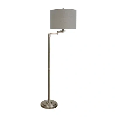 Stylecraft Brushed Floor Lamp In Silver