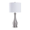 Stylecraft Brushed Steel Table Lamp In Silver