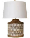 Stylecraft Carved Wood Body Table Lamp With Painted Accents In Brown