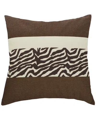 Stylecraft Dann Foley Square Linen Cushion In Brown