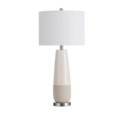 Stylecraft Evian Two-tone Ceramic Table Lamp In White