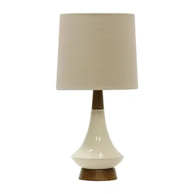 Stylecraft Faux Wood Table Lamp In White