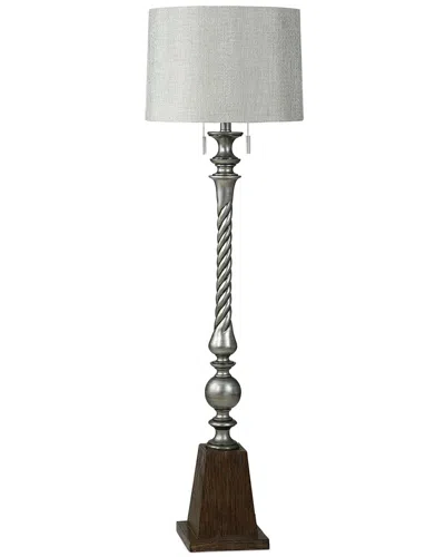 Stylecraft Floor Lamp With Double Pull Chain In Silver