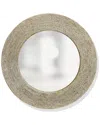 Stylecraft Harper Whitewashed Round Wall Mirror In Multi