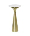 Stylecraft Home Collection 10" Iron Round Transitional Marble Top Drink Table In Gold