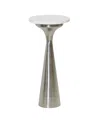 Stylecraft Home Collection 10" Iron Round Transitional Marble Top Drink Table In Nickel
