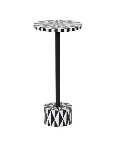 Stylecraft Home Collection 10" Wood Parasol Modern Drink Table In Black