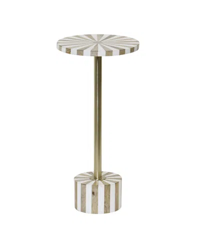 Stylecraft Home Collection 10" Wood Parasol Modern Drink Table In Natural