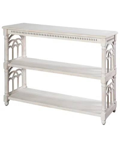 Stylecraft Home Collection 14" Wood Rustic Three Tier Console Table In Distressed White