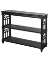 Stylecraft Home Collection 14" Wood Three Tier Console Table In Distressed Black