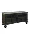 Stylecraft Home Collection 15.5" Oren Antique Mirrored Door Transitional Media Cabinet In Black