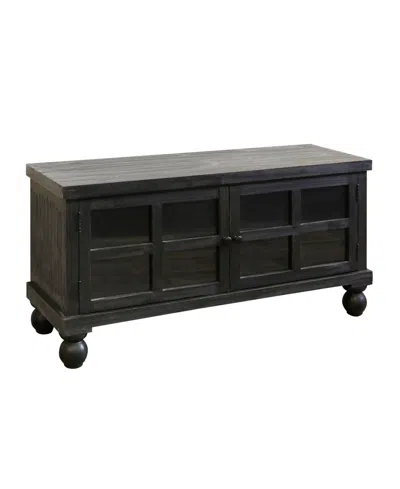 Stylecraft Home Collection 15.5" Oren Antique Mirrored Door Transitional Media Cabinet In Black