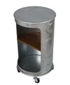 Stylecraft Home Collection 15.75" Galvanized Metal Church St. Industrial Side Table In Silver