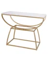 Stylecraft Home Collection 16" Marble Norman Wyatt Home Loren Elliptical Console Table In White