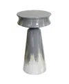 Stylecraft Home Collection 18" Iron Desert Fog Contemporary Side Table In Gloss Grey