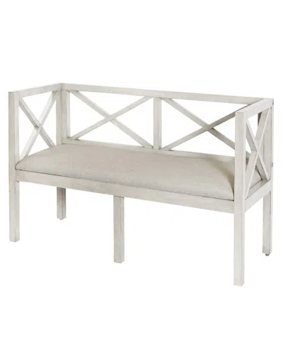 Stylecraft Home Collection 18.5" Wood Amanda Transitional Bench In White