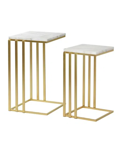 Stylecraft Home Collection 2-pc. Marble Angie Glam Table In Antique Gold