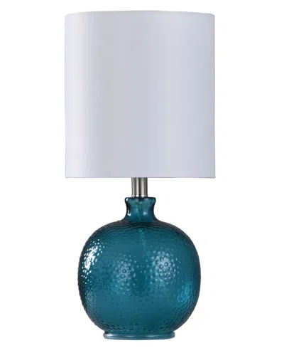Stylecraft Home Collection 20" Antique Glass Table Lamp In Blue