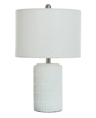 Stylecraft Home Collection 21" Metal Joni Ceramic Table Lamp In White