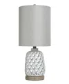 Stylecraft Home Collection 23.3" Weave Ceramic Table Lamp In White