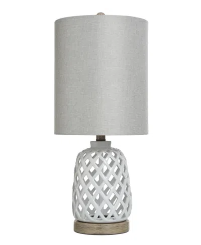 Stylecraft Home Collection 23.3" Weave Ceramic Table Lamp In White