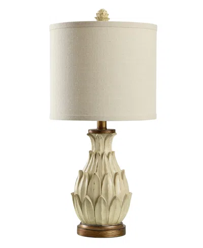 Stylecraft Home Collection 23.5" Mini Artichoke Hardback Fabric Table Lamp In Off-white