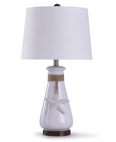 Stylecraft Home Collection 26" Serenity Seaside Ceramic Table Lamp In White
