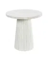 Stylecraft Home Collection 26" Wood Norman Wyatt Home Drift Carved Ridge End Table In White Wash