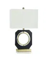 Stylecraft Home Collection 26.25" Metro Gold Bold Black And Open Circle Table Lamp In Brushed Gold,matte Black
