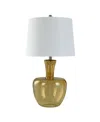 Stylecraft Home Collection 27.25" Taupe Gourd Shaped Colored Glass Table Lamp In Amber,translucent