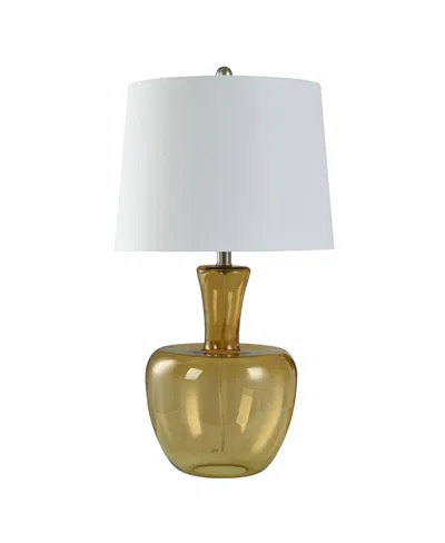 Stylecraft Home Collection 27.25" Taupe Gourd Shaped Colored Glass Table Lamp In Amber,translucent