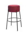Stylecraft Home Collection 29" Soloist Boucle Upholstered Minimalist Bar Stool In Maroon
