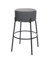 Stylecraft Home Collection 29" Soloist Boucle Upholstered Minimalist Bar Stool In Slate Gray